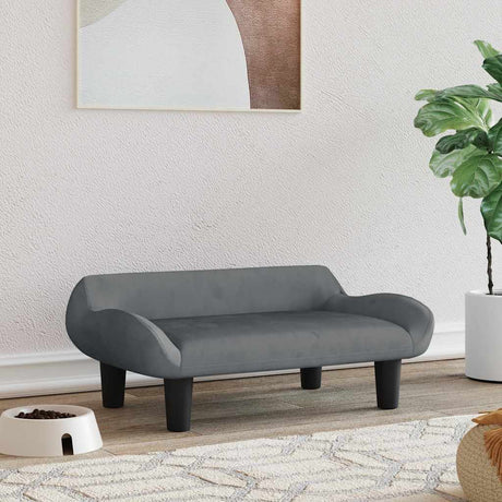 Vidaxxl Hundebett 70x40x24 cm Samt dunkelgrau