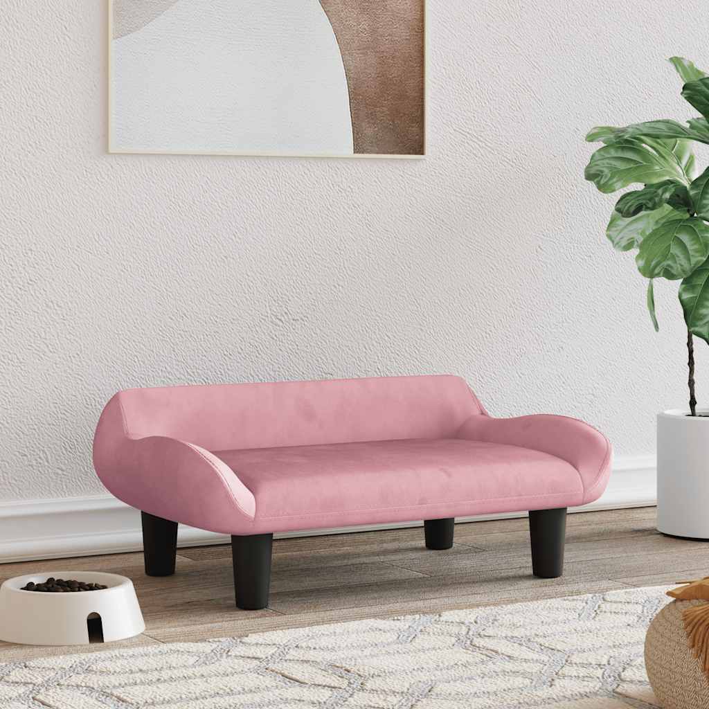 Vidaxl hundekurv 70x40x24 cm fløyel rosa