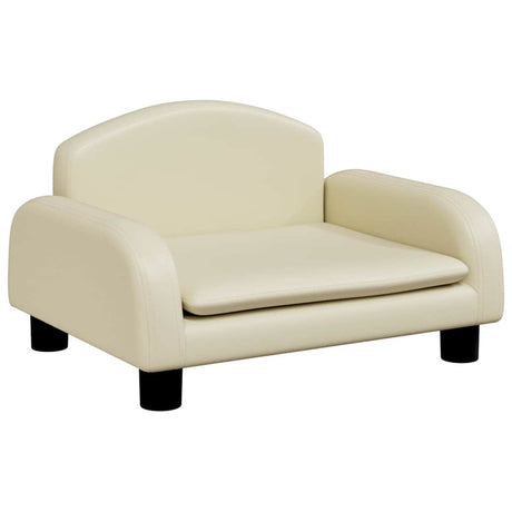 Vidaxxl Hundebett 50x40x30 cm Kunstleder cremefarben