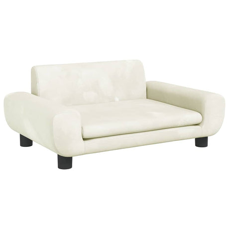 Vidaxxl Hundebett 70x45x33 cm Samt cremefarben