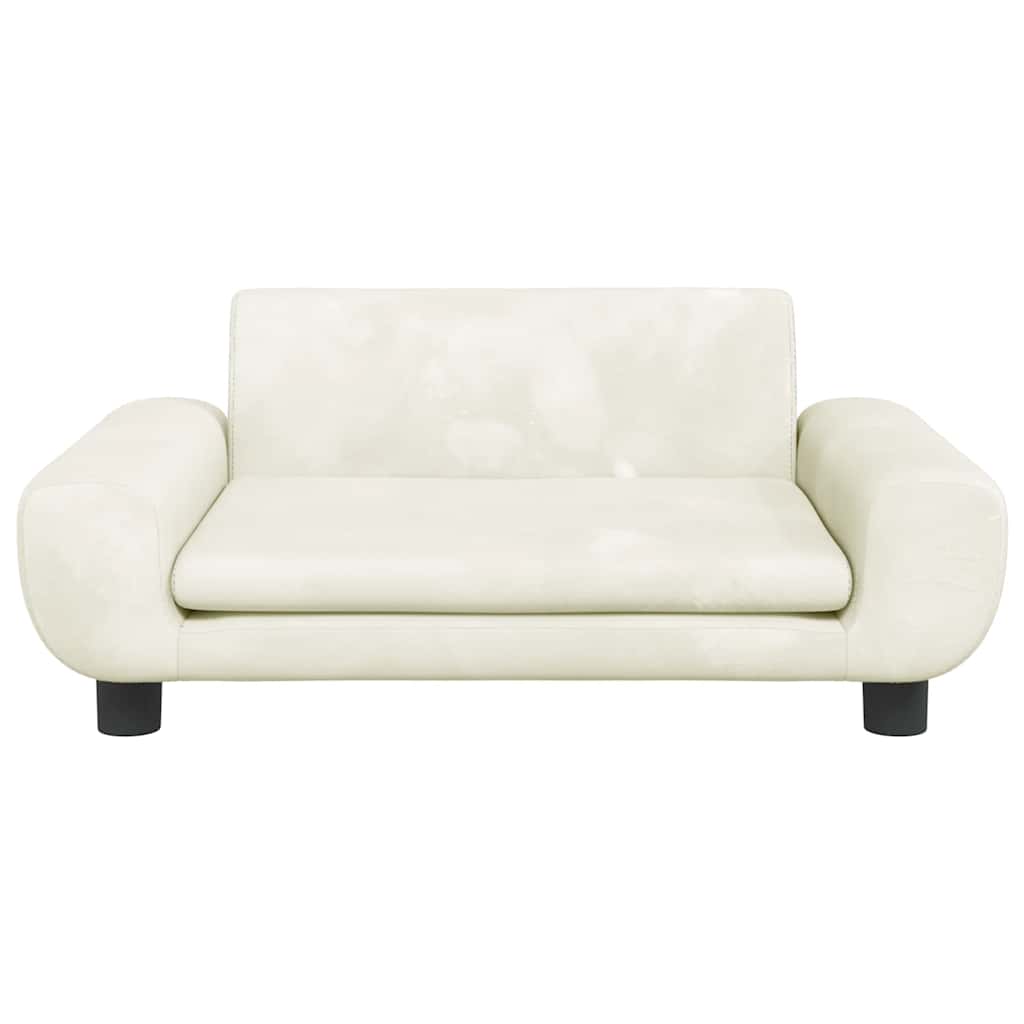 Vidaxxl Hundebett 70x45x33 cm Samt cremefarben