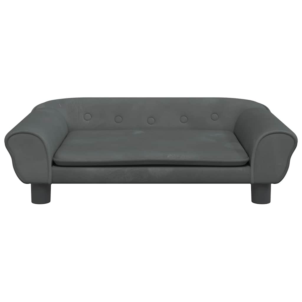 Vidaxxl Hundebett 70x48x22 cm Samt dunkelgrau