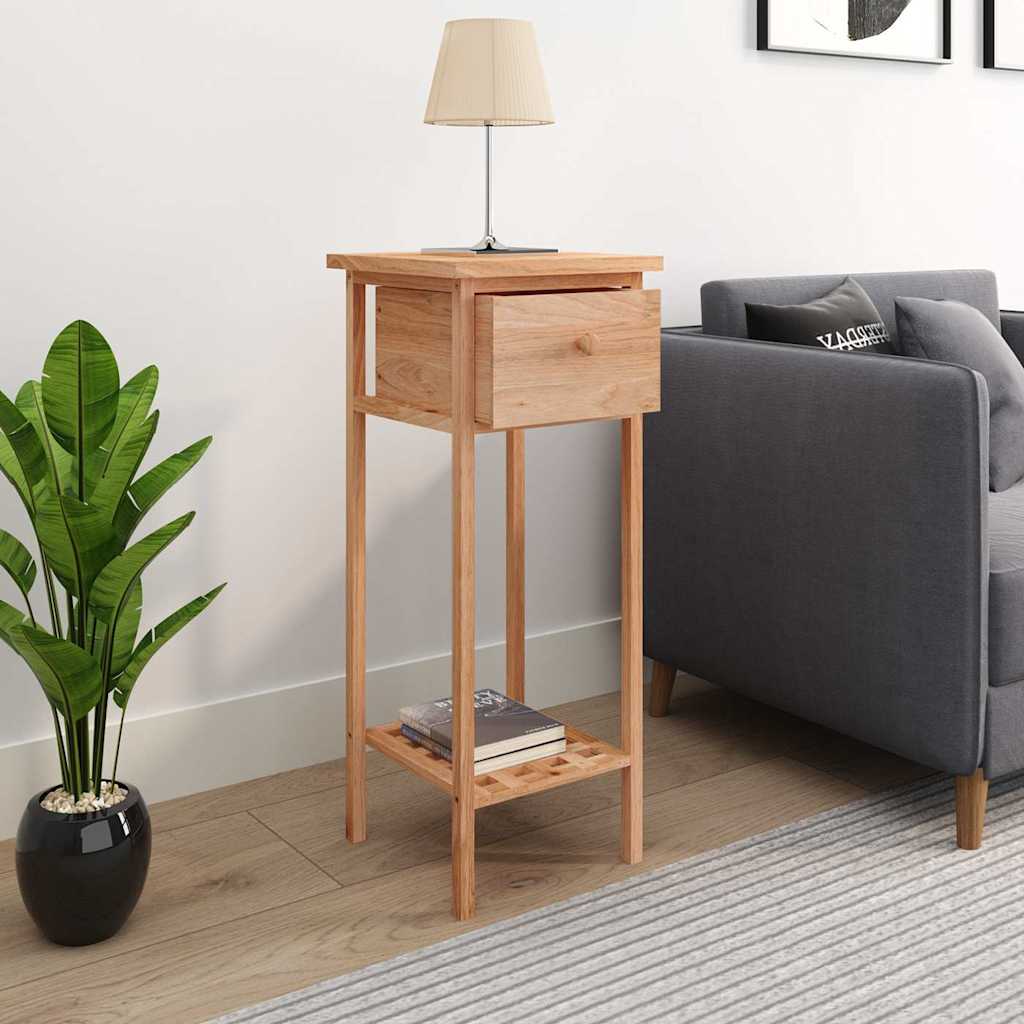 Vidaxl bijzettafel met lade 25x25x60 cm walnotenhout