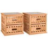 Vidaxl nachtkastjes 2 st 34x34x34 cm massief walnotenhout