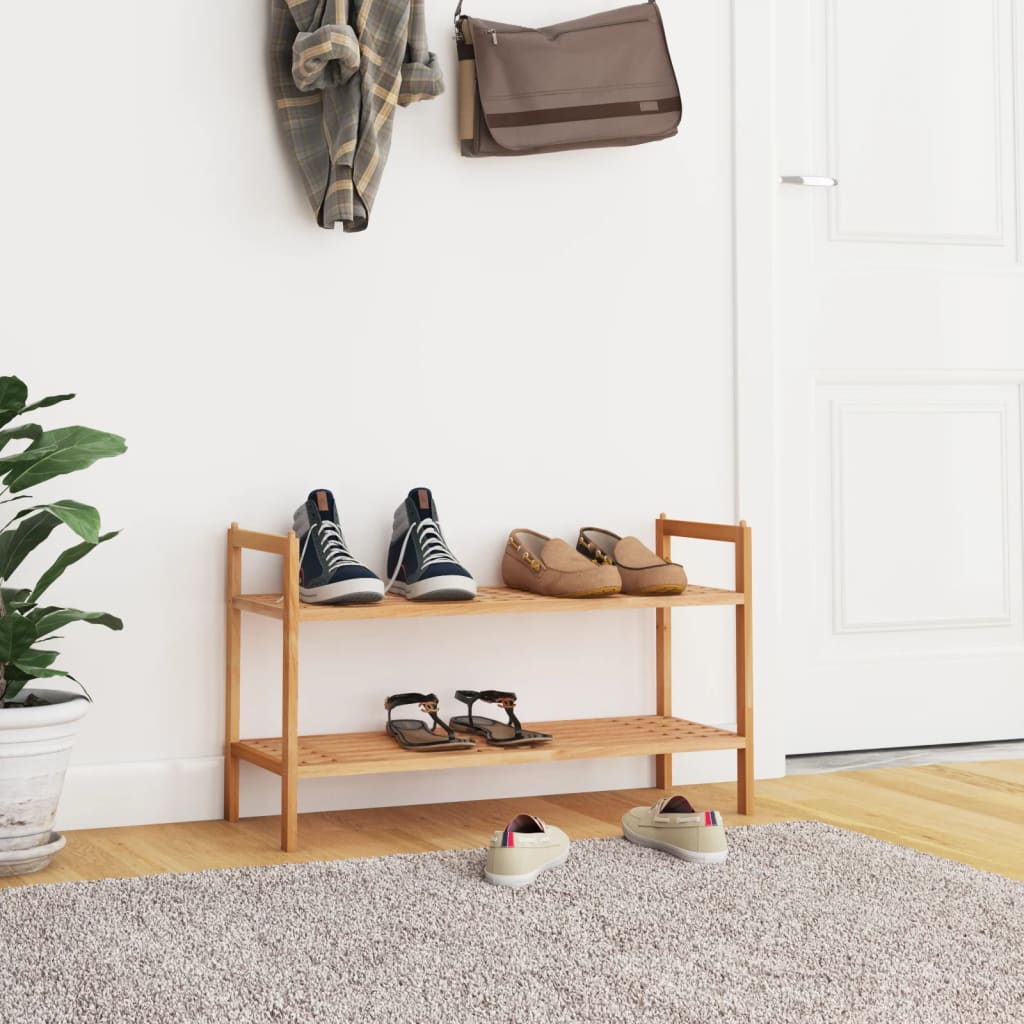 Vidaxl Shoe Rack 69x27x41 CM Solid Walnut Wood