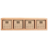 Vidaxl wandschap met manden 62x18x16 cm massief walnotenhout