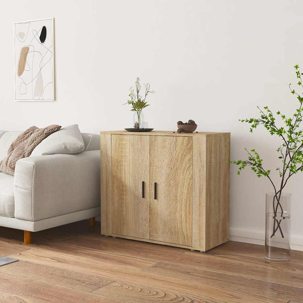 Vidaxl dressoir 80x33x70 cm bewerkt hout sonoma eikenkleurig