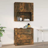 Vidaxl wandkast 80x33x80 cm bewerkt hout gerookt eikenkleurig