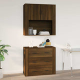 Vidaxl wandkast 80x33x80 cm bewerkt hout bruin eikenkleur