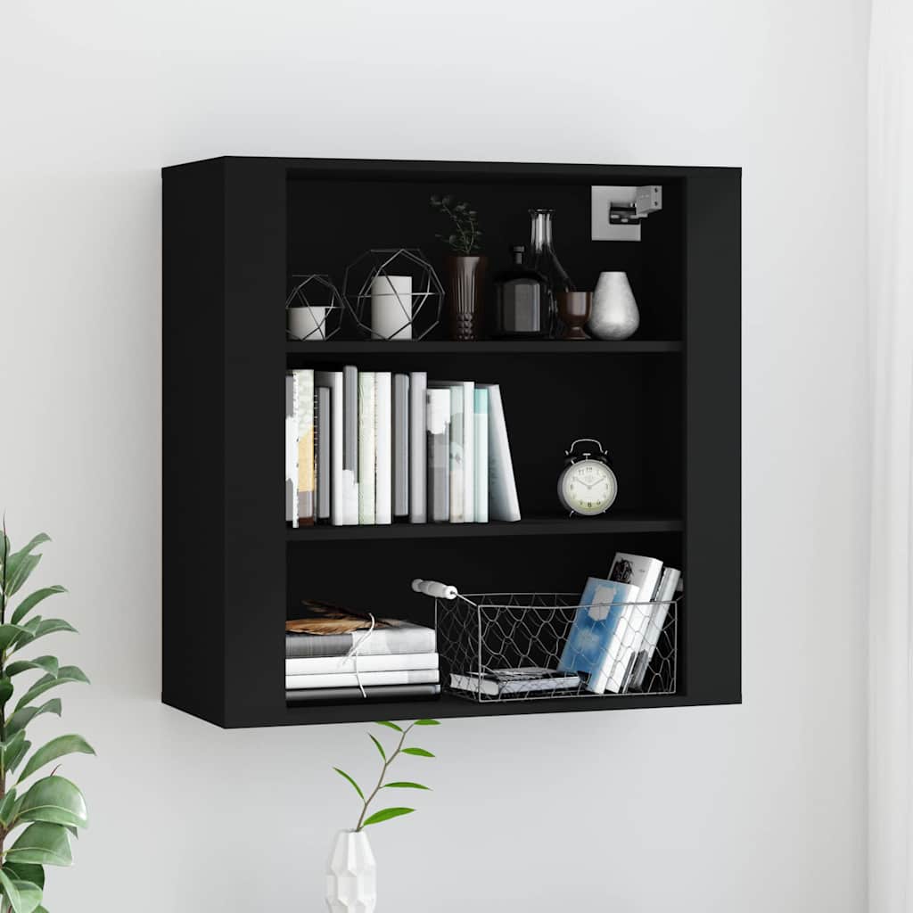 Vidaxl wandkast 80x33x80 cm bewerkt hout zwart