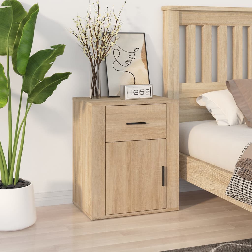 Vidaxl nachtkastje 50x36x60 cm bewerkt hout sonoma eikenkleurig