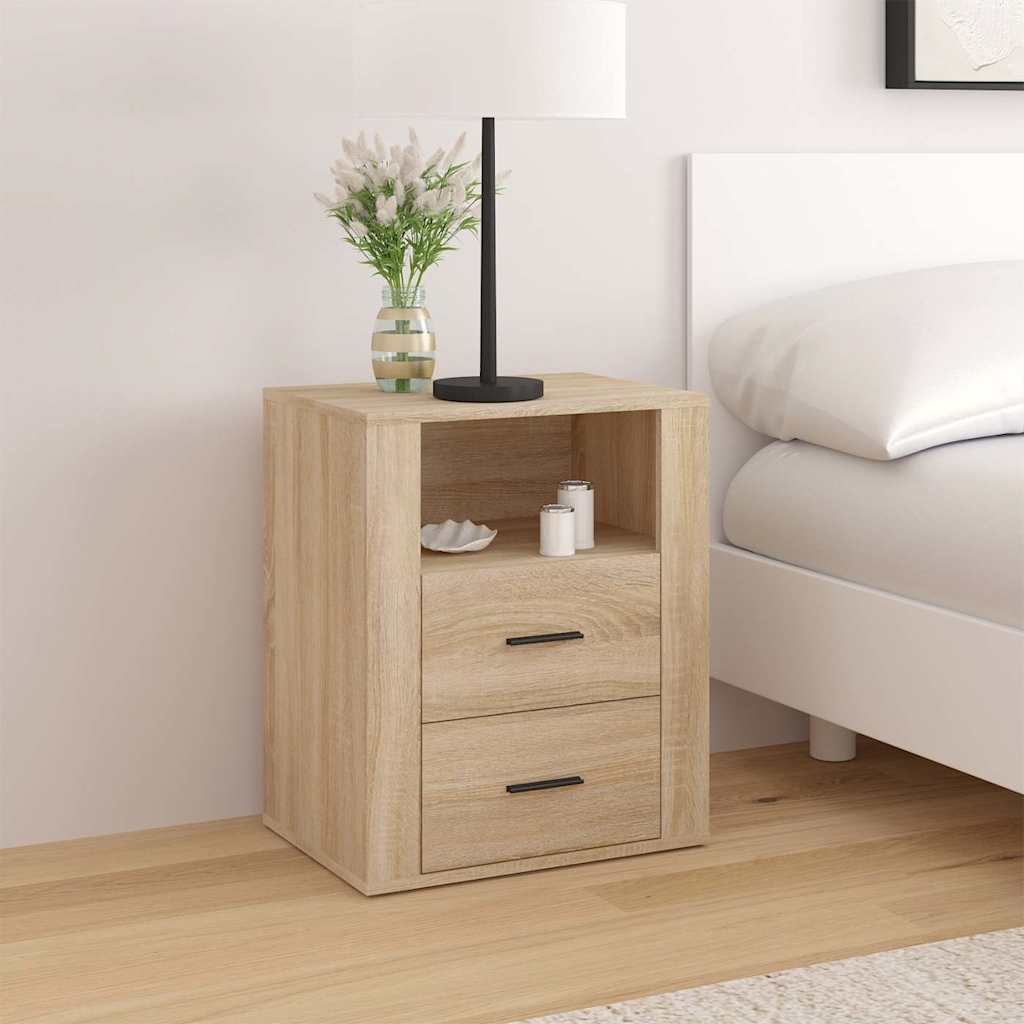 Vidaxl nachtkastje 50x36x60 cm bewerkt hout sonoma eikenkleurig