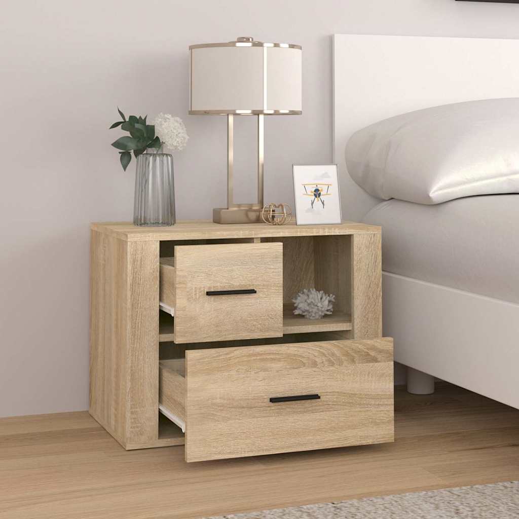 Vidaxl nachtkastje 60x36x45 cm bewerkt hout sonoma eikenkleurig
