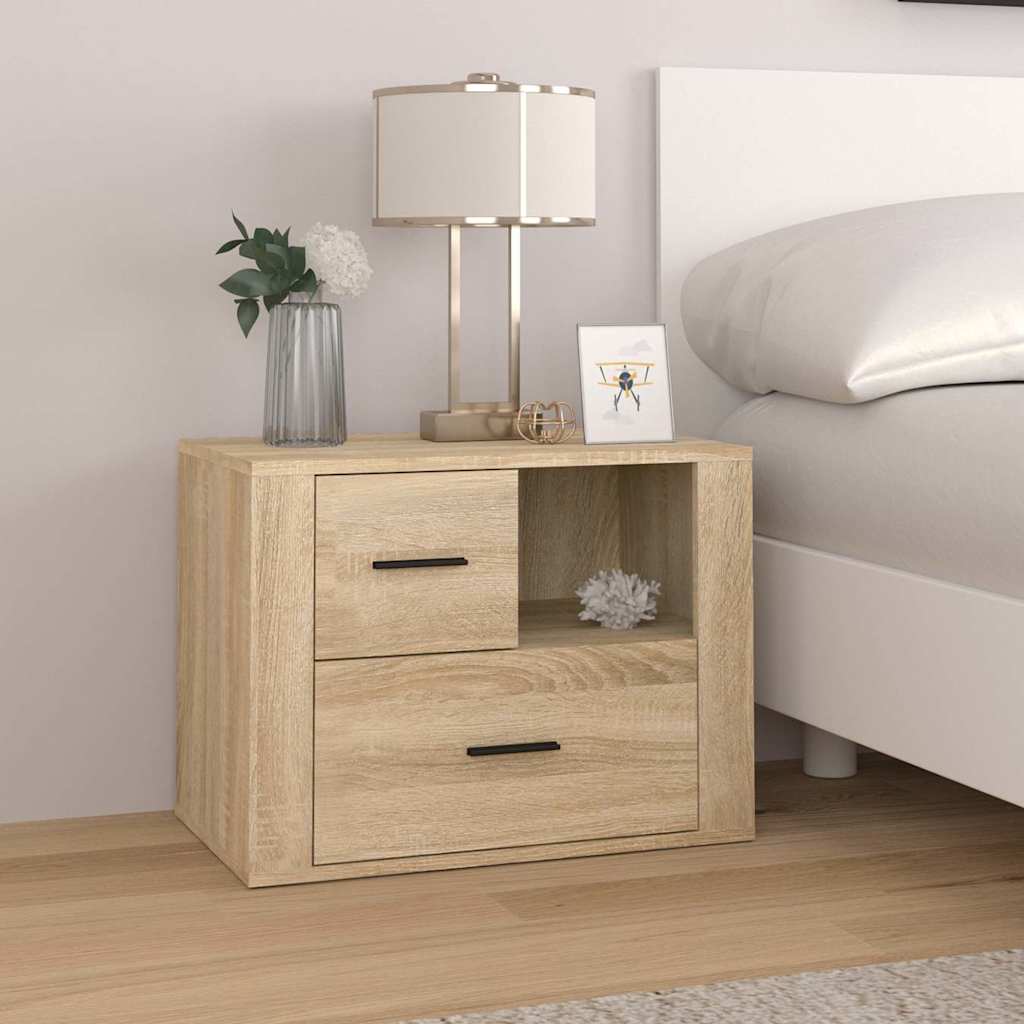 Vidaxl nachtkastje 60x36x45 cm bewerkt hout sonoma eikenkleurig