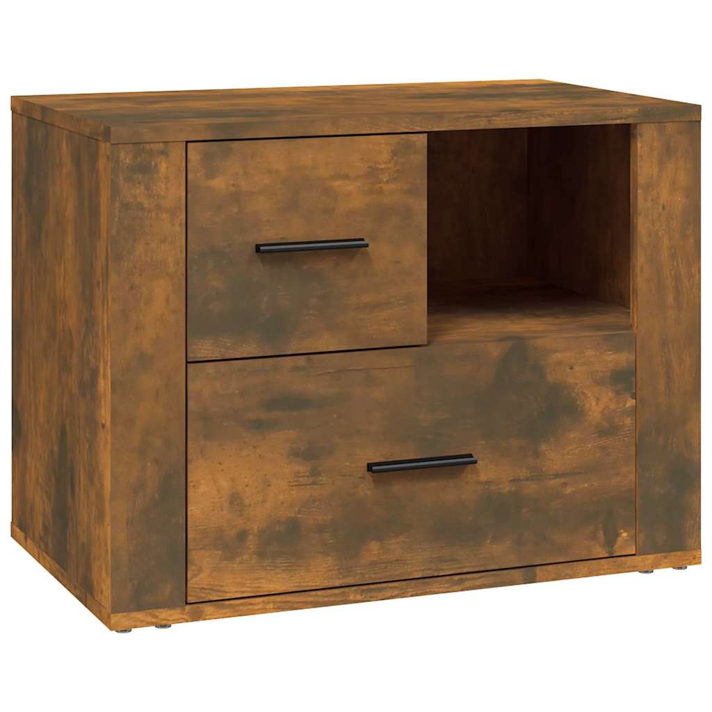 Vidaxl nachtkastje 60x36x45 cm bewerkt hout gerookt eikenkleurig