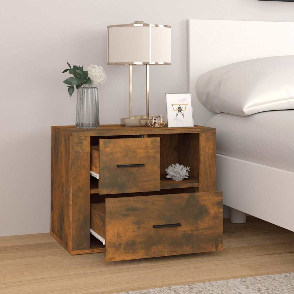 Vidaxl nachtkastje 60x36x45 cm bewerkt hout gerookt eikenkleurig