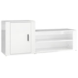 Vidaxl Schuhschrank 130x35x54 cm verarbeitetes Holz Hochglanz weiß