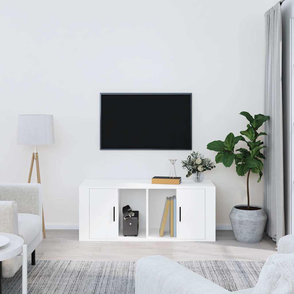 Vidaxl tv-meubel 100x35x40 cm bewerkt hout wit