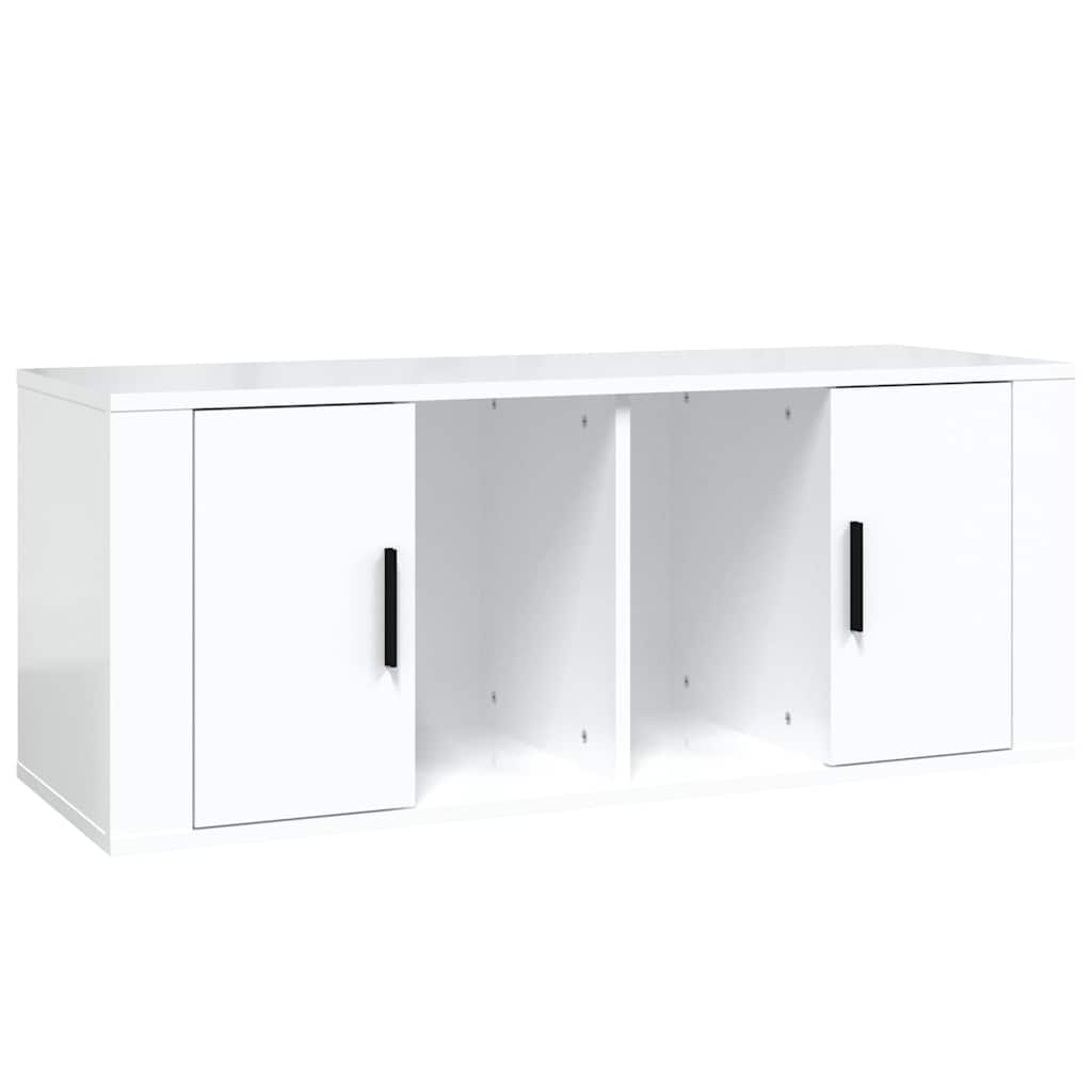 Vidaxl tv-meubel 100x35x40 cm bewerkt hout hoogglans wit