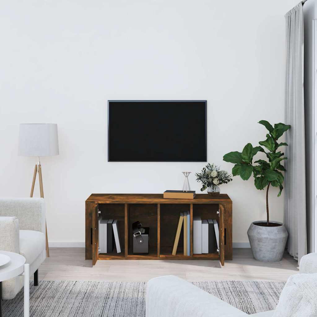 Vidaxl tv-meubel 100x35x40 cm bewerkt hout gerookt eikenkleurig