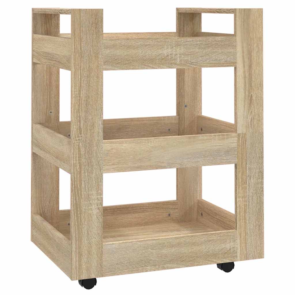 Vidaxl keukentrolley 60x45x80 cm bewerkt hout sonoma eikenkleurig