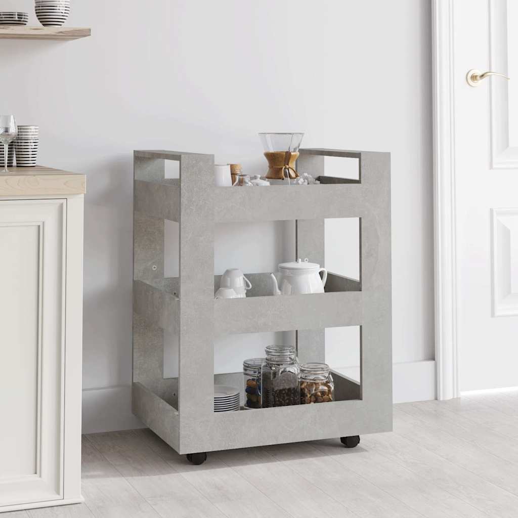 Vidaxl keukentrolley 60x45x80 cm bewerkt hout betongrijs