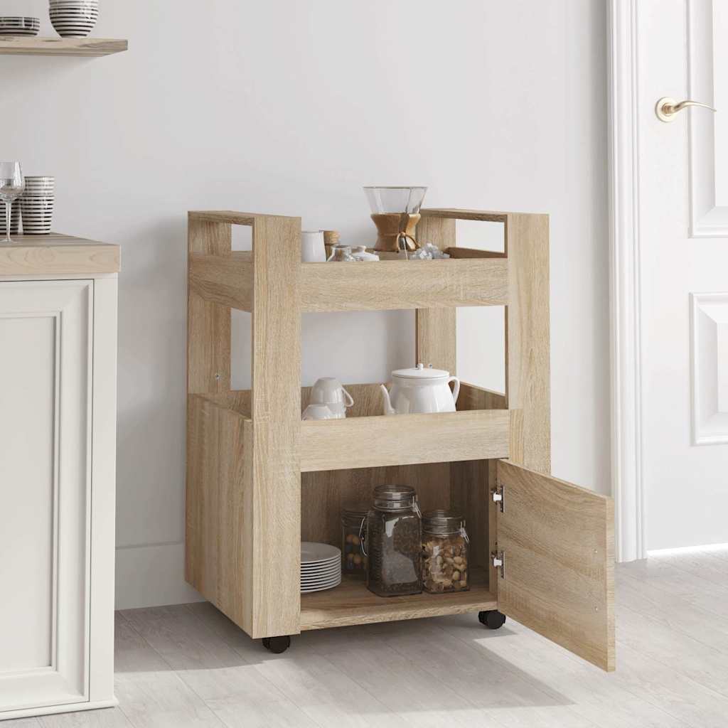 Vidaxl keukentrolley 60x45x80 cm bewerkt hout sonoma eikenkleurig