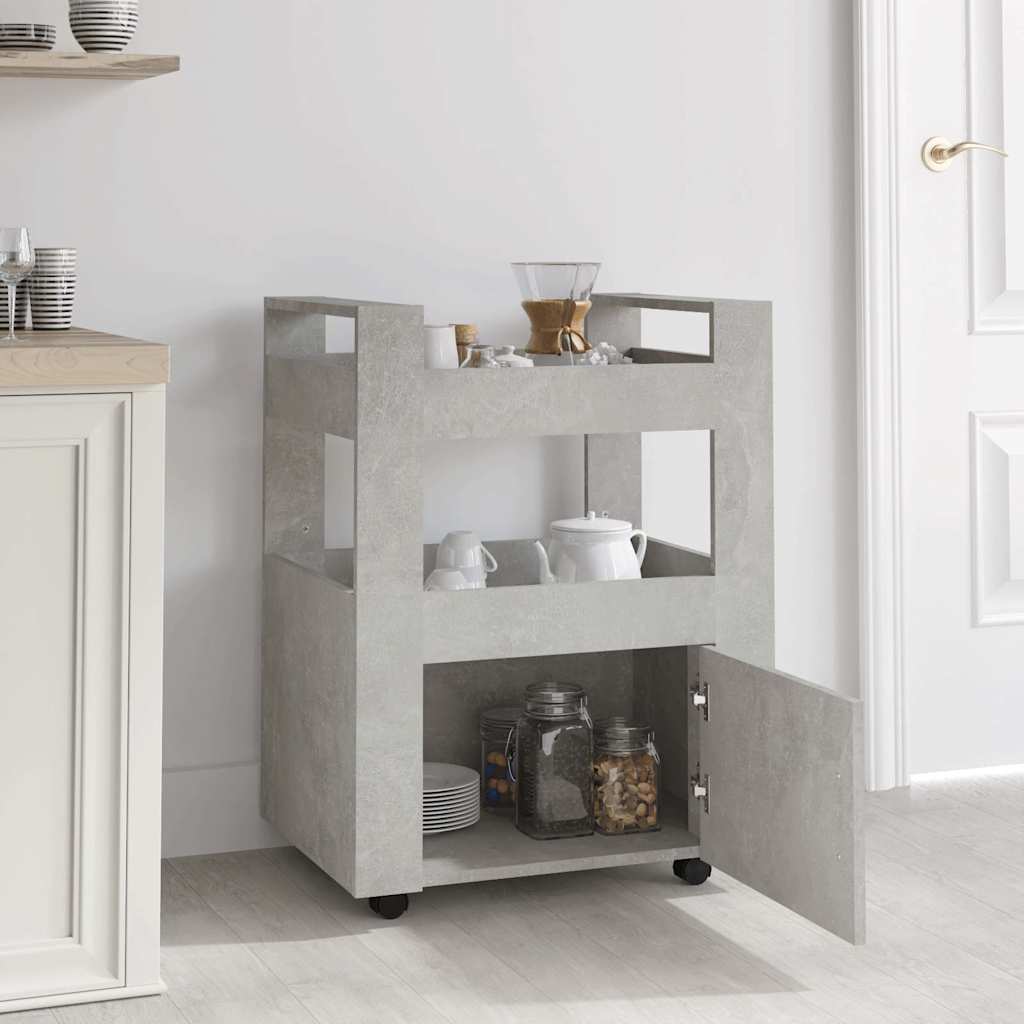 Vidaxl keukentrolley 60x45x80 cm bewerkt hout betongrijs