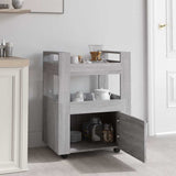 Vidaxl keukentrolley 60x45x80cm bewerkt hout grijs sonoma eikenkleurig