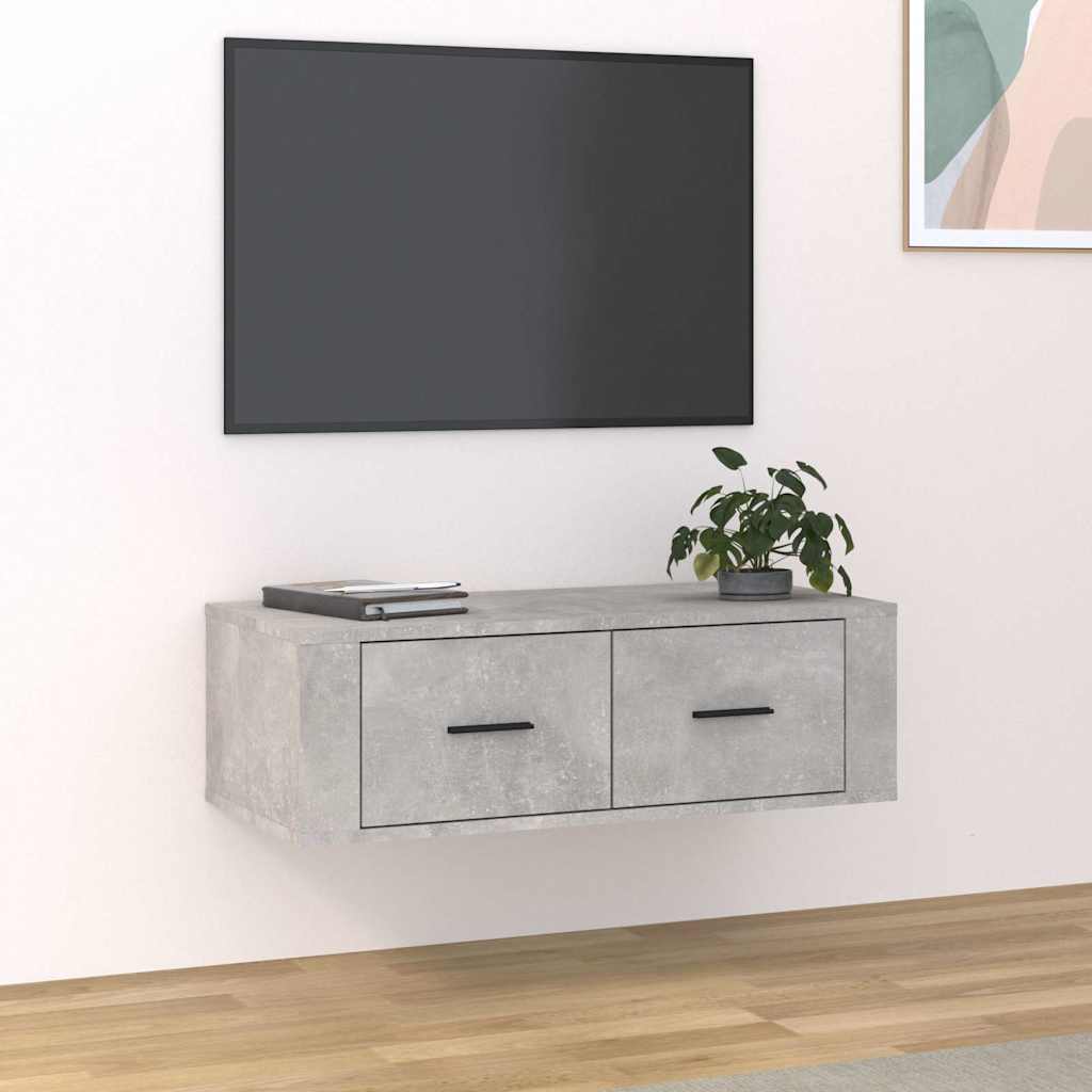 Vidaxl tv-hangmeubel 80x36x25 cm bewerkt hout betongrijs