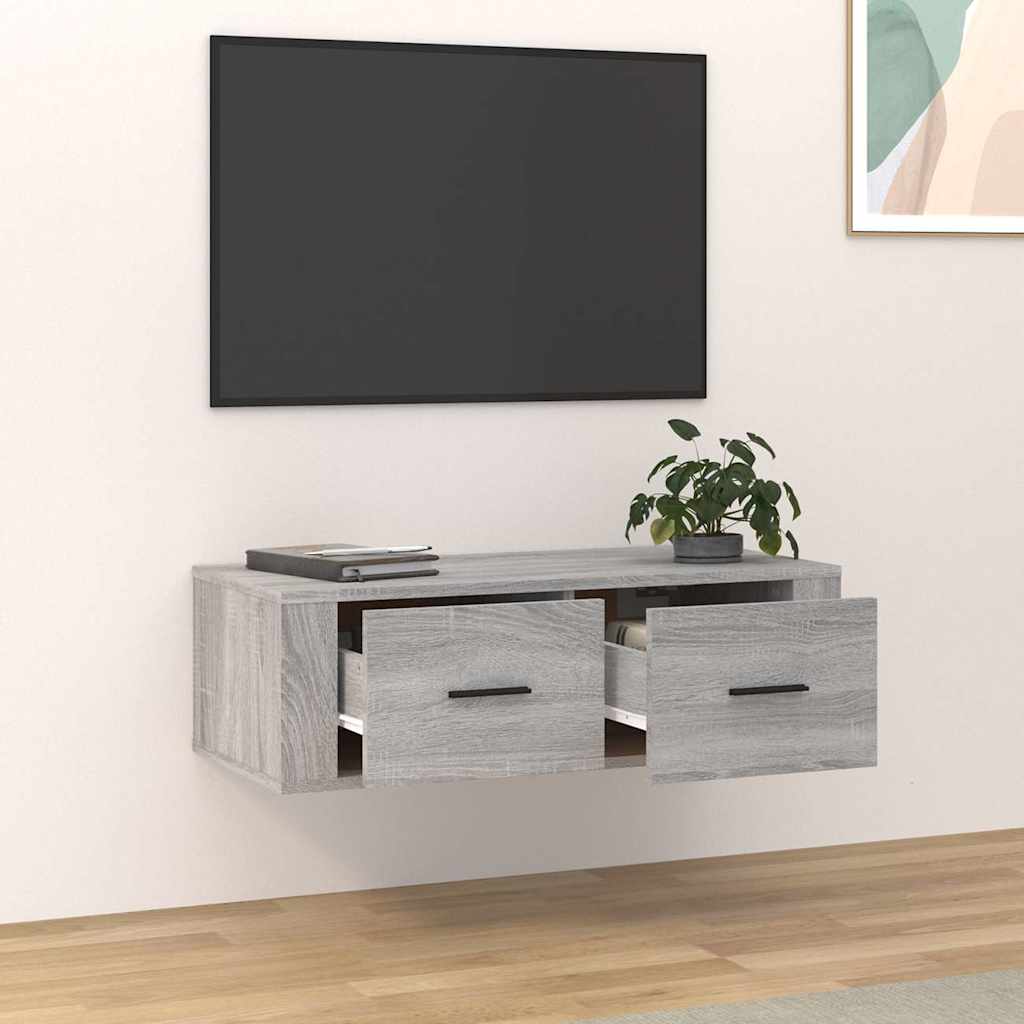 Vidaxl tv-hangmeubel 80x36x25 cm bewerkt hout grijs sonoma eikenkleur