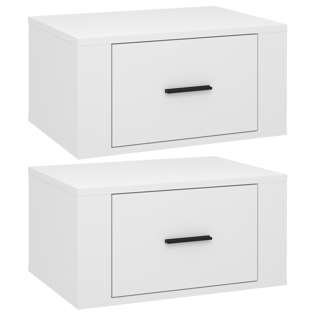 Vidaxl nachtkastjes 2 st wandgemonteerd 50x36x25 cm hoogglans wit