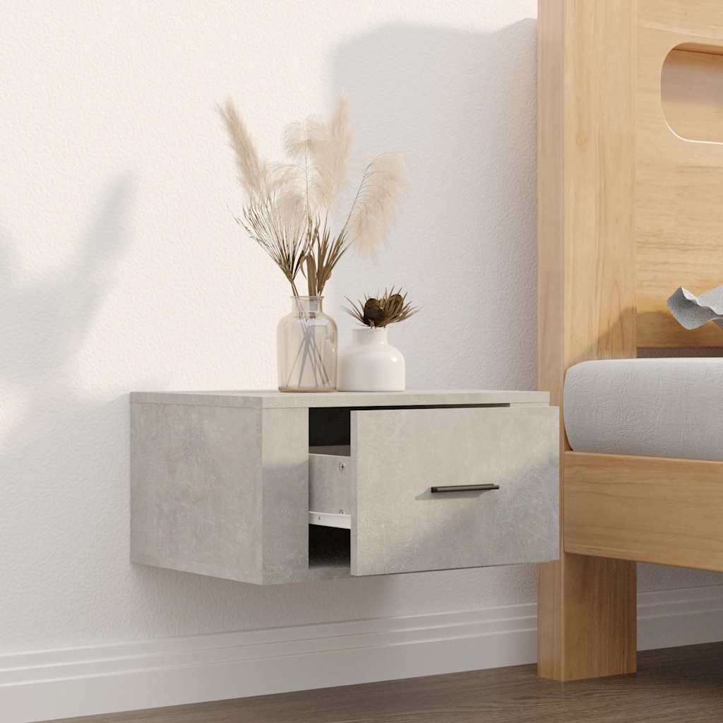 Vidaxl nachtkastje wandgemonteerd 50x36x25 cm betongrijs