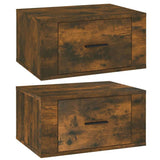 Vidaxl nachtkastjes 2 st wandgemonteerd 50x36x25 cm gerookt eikenkleur