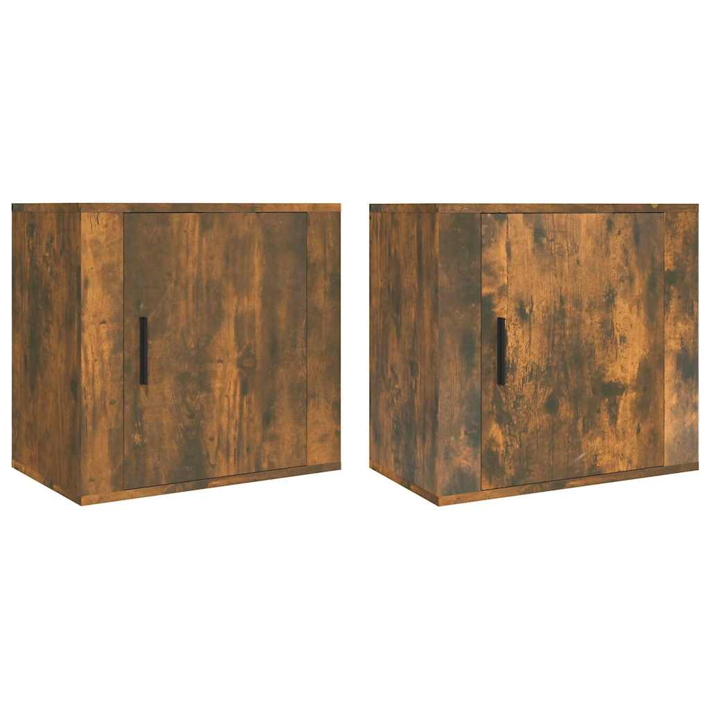 Vidaxl nachtkastjes 2 st wandgemonteerd 50x30x47 cm gerookt eikenkleur