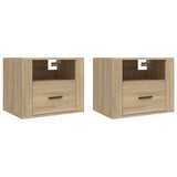 Vidaxl nachtkastjes 2 st wandgemonteerd 50x36x40 cm sonoma eikenkleur