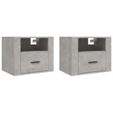 Vidaxl nachtkastjes 2 st wandgemonteerd 50x36x40 cm betongrijs