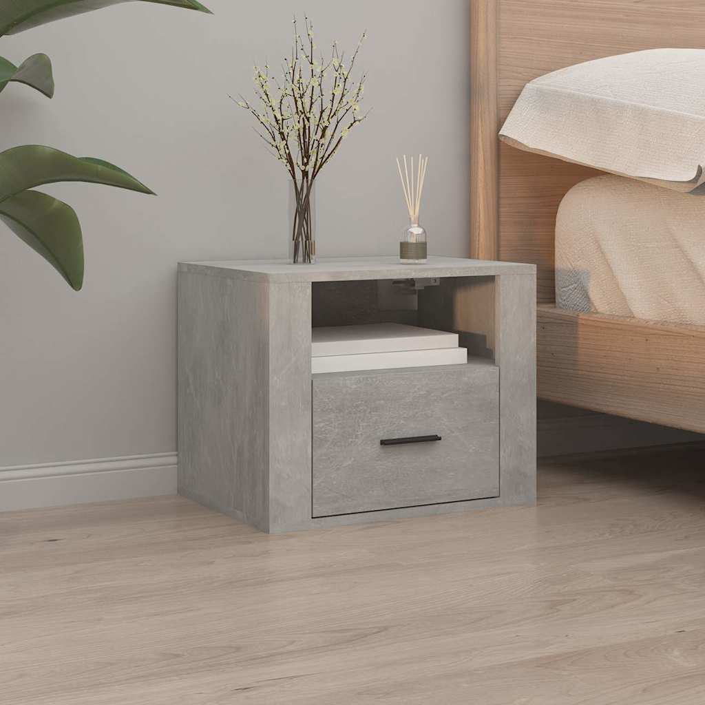Vidaxl nachtkastjes 2 st wandgemonteerd 50x36x40 cm betongrijs