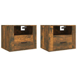 Vidaxl nachtkastjes 2 st wandgemonteerd 50x36x40 cm gerookt eikenkleur