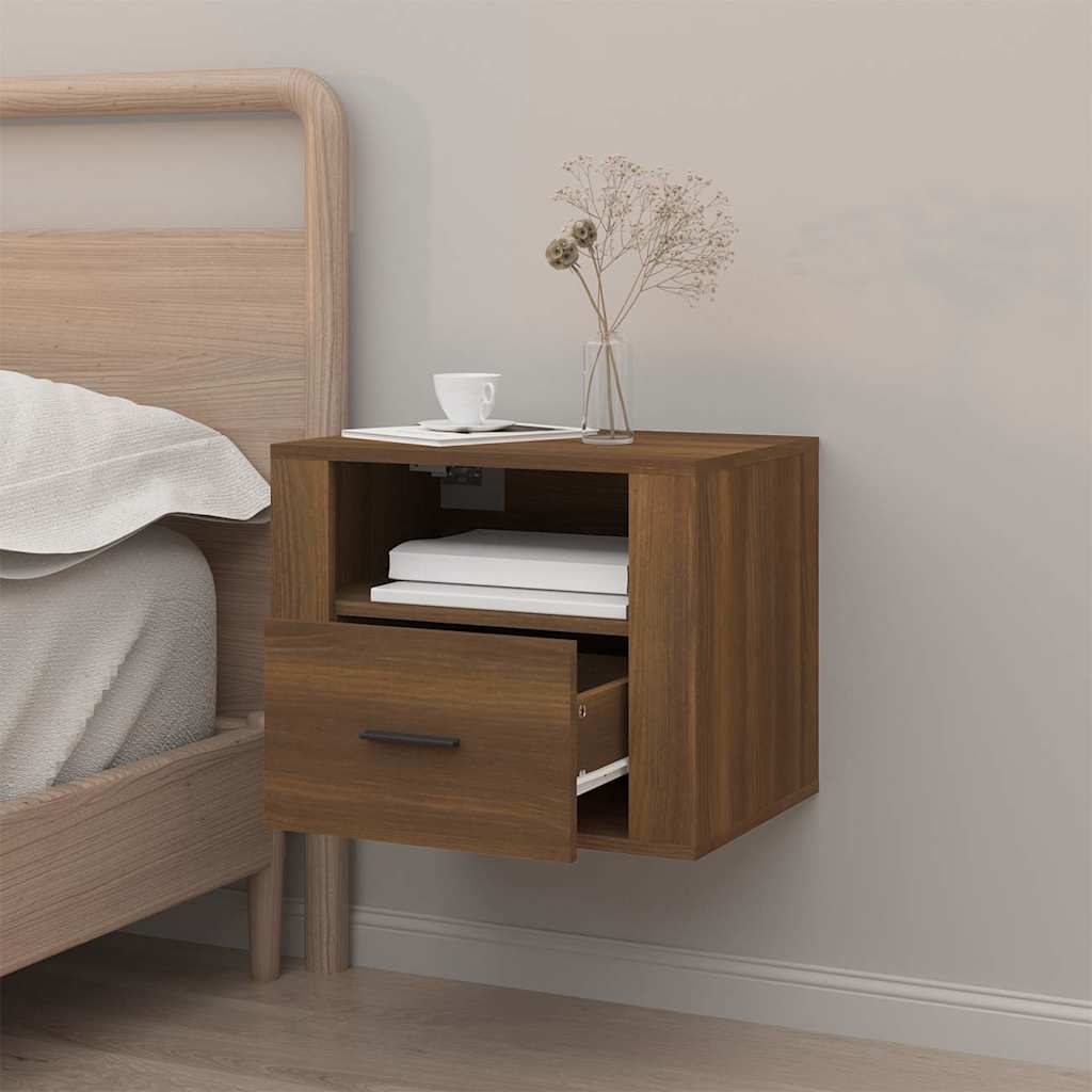 Vidaxl nachtkastje wandgemonteerd 50x36x40 cm bruin eikenkleur