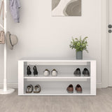 Rack de chaussures Vidaxl 100x35x45 cm Bois de bois de haut brillant blanc