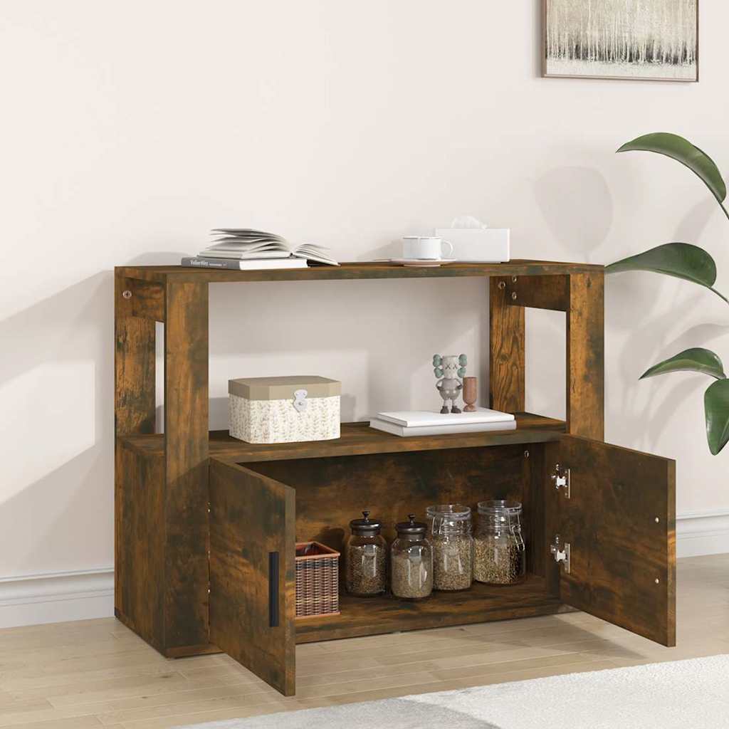 Vidaxl dressoir 80x30x60 cm bewerkt hout gerookt eikenkleurig
