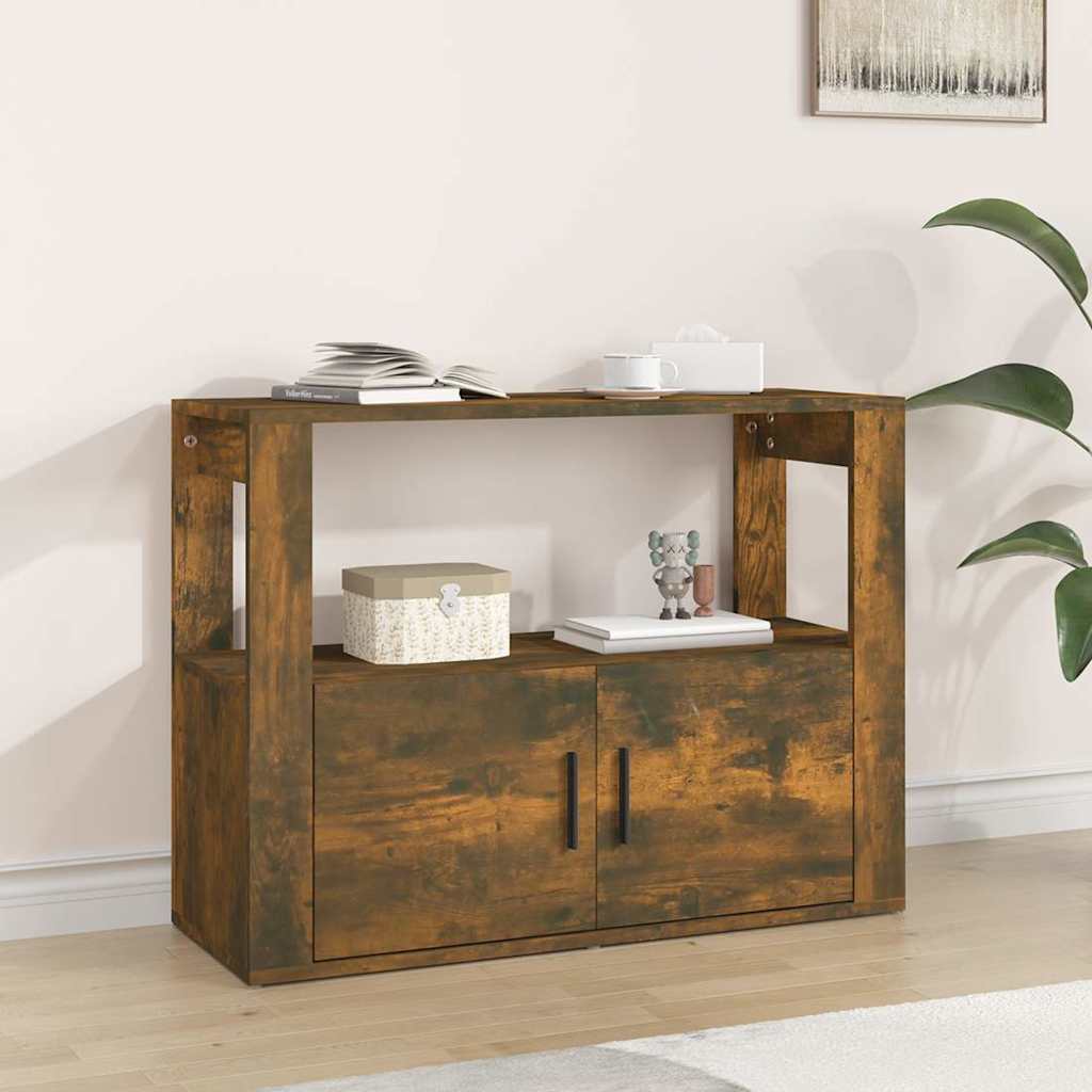 Vidaxl dressoir 80x30x60 cm bewerkt hout gerookt eikenkleurig