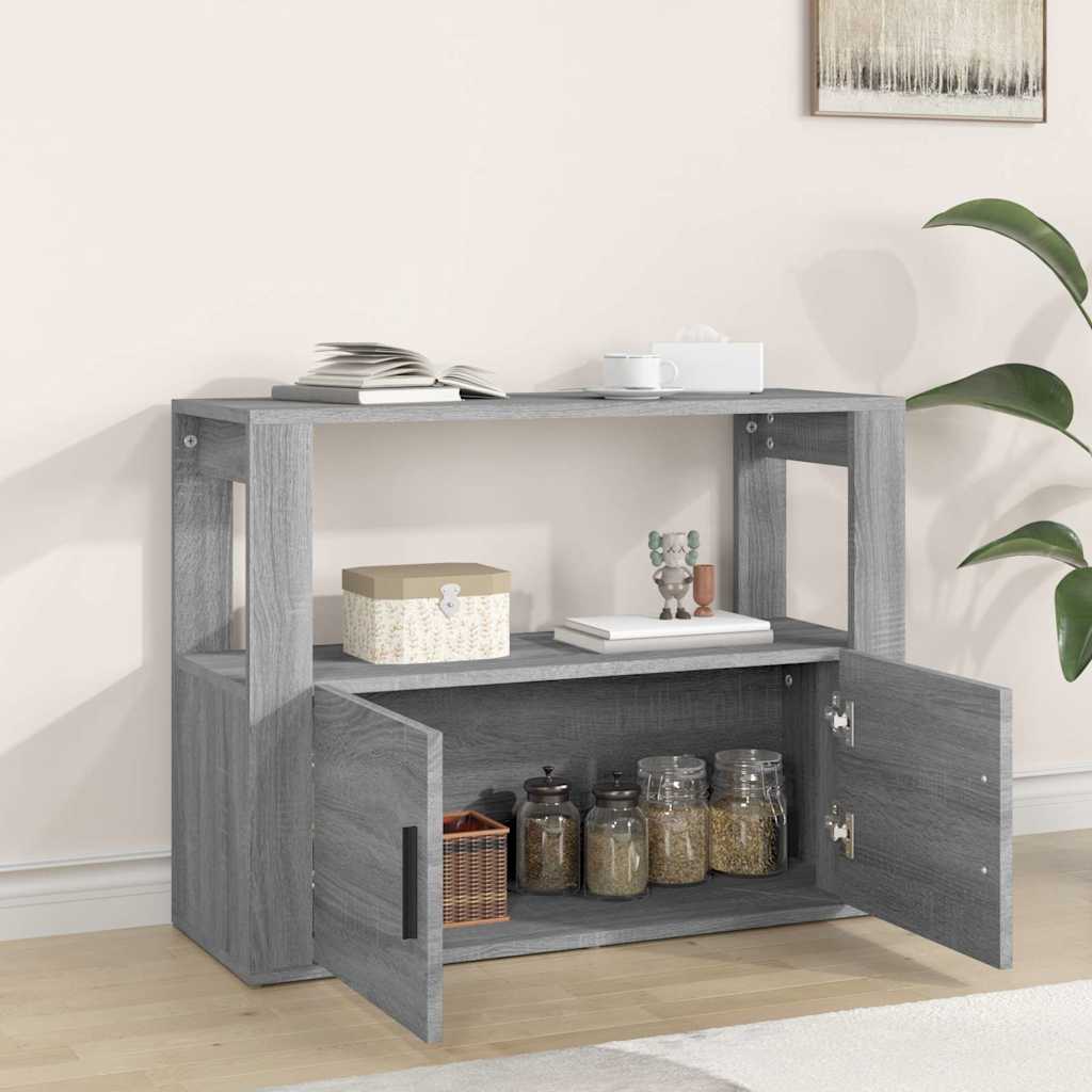 Vidaxl dressoir 80x30x60 cm bewerkt hout grijs sonoma eikenkleurig