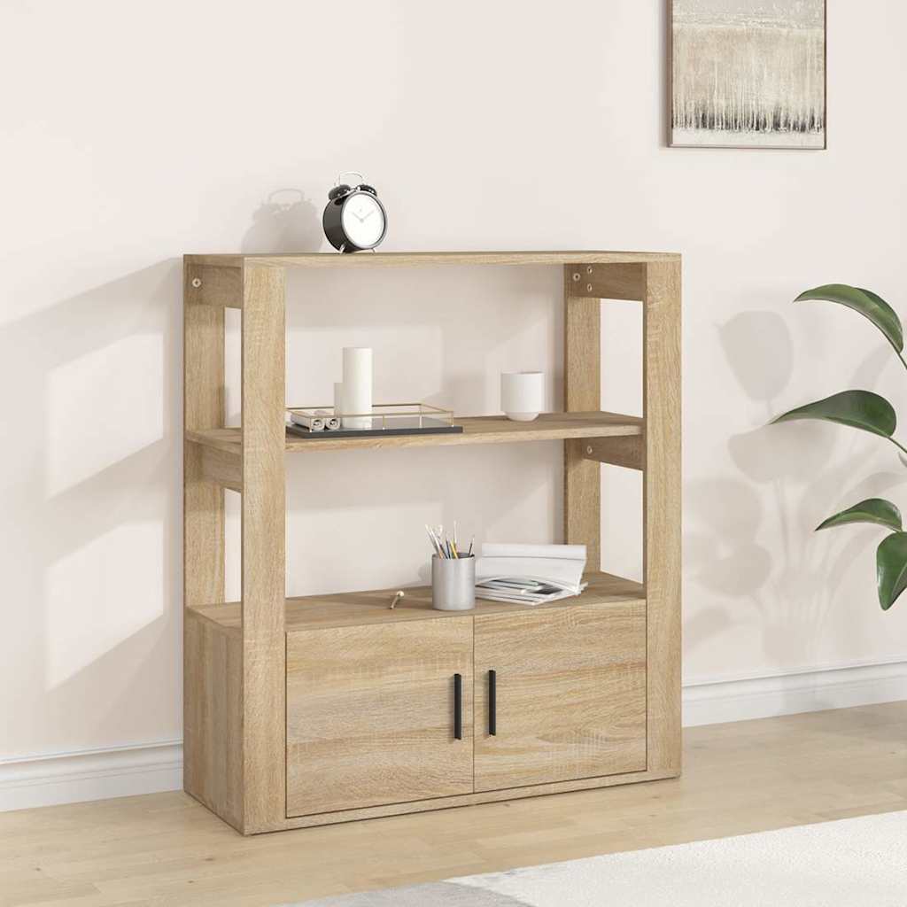 Vidaxl dressoir 80x30x90 cm bewerkt hout sonoma eikenkleurig