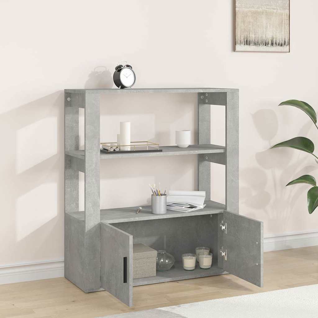 Vidaxl dressoir 80x30x90 cm bewerkt hout betongrijs