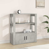 Vidaxl dressoir 80x30x90 cm bewerkt hout betongrijs