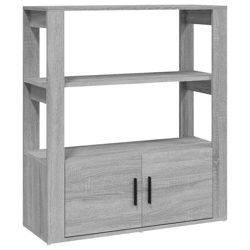 Vidaxl dressoir 80x30x90 cm bewerkt hout grijs sonoma eikenkleurig