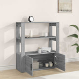 Vidaxl dressoir 80x30x90 cm bewerkt hout grijs sonoma eikenkleurig