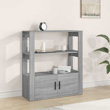 Vidaxl dressoir 80x30x90 cm bewerkt hout grijs sonoma eikenkleurig